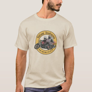Vintages Motorrad, das T - Shirt läuft