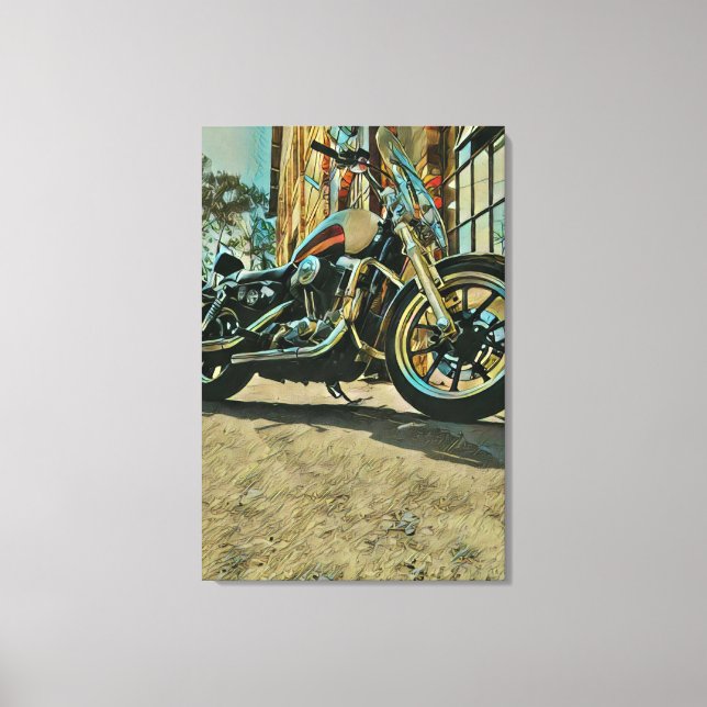 Vintages Motorrad Geburtstagsgeschenk Leinwanddruck (Vorderseite)
