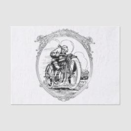 Vintages Motorrad hervorbringen Tag-Geburtstag Seidenpapier