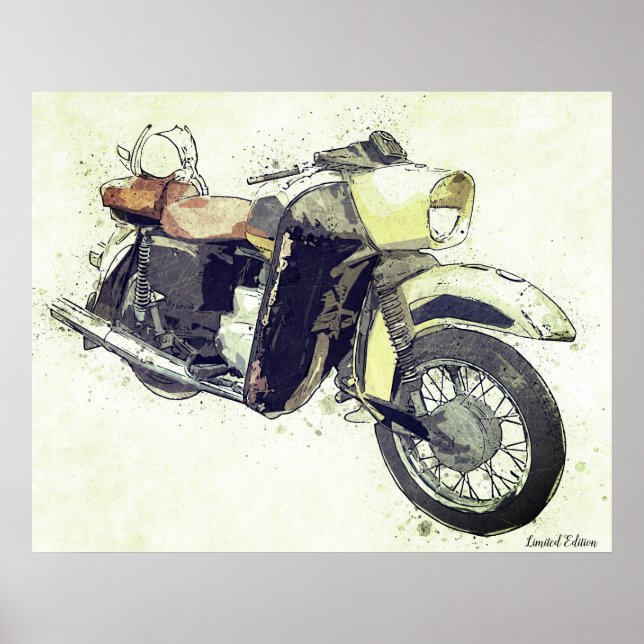 Vintages Motorrad-Poster Poster (Vorne)