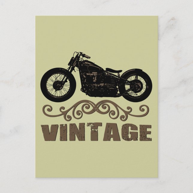 Vintages Motorrad Postkarte (Vorderseite)