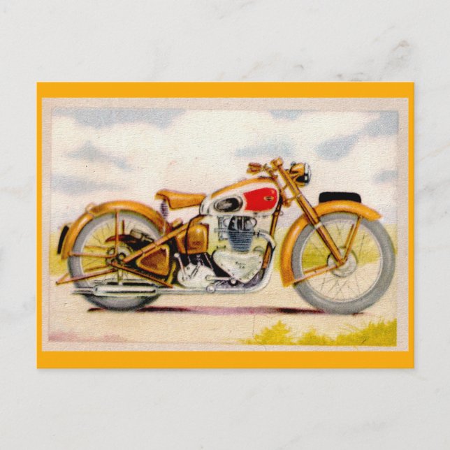 Vintages Motorrad Postkarte (Vorderseite)