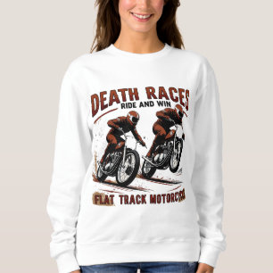 Vintages Motorrad-Rennen mit flachem Gleis - Todes Sweatshirt