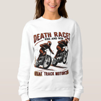Vintages Motorrad-Rennen mit flachem Gleis - Todes Sweatshirt