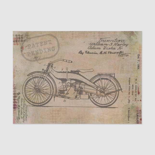 Vintages Motorrad Seidenpapier (Vorderseite)
