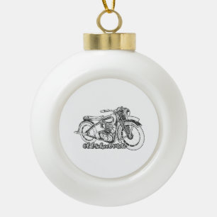 Vintages Motorrad-Shirt Keramik Kugel-Ornament