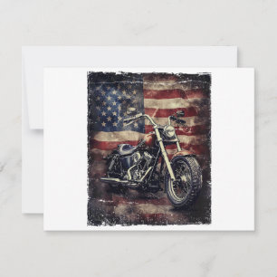 Vintages Motorrad USA Flag Retro Biker Amerikaner Save The Date
