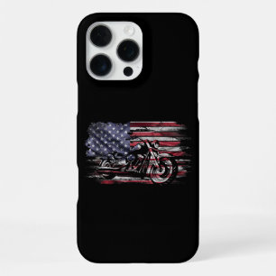 Vintages Motorrad USA Flag Retro Biker, Motorrad iPhone 16 Pro Max Hülle
