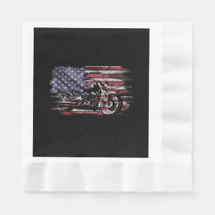 Vintages Motorrad USA Flag Retro Biker, Motorrad Serviette