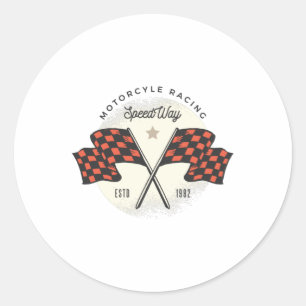 Vintages Motorradfahren Runder Aufkleber
