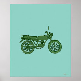Vintages Motorradposter - Handgezeichnet Poster