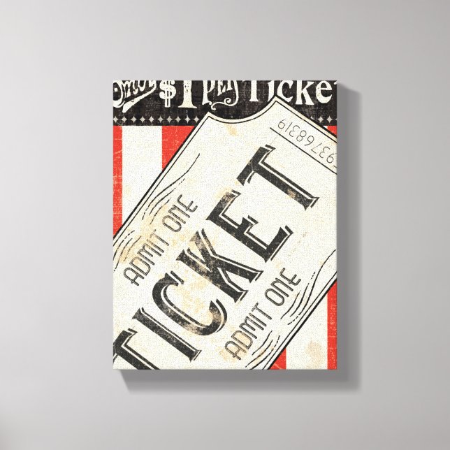 Vintages Movie Ticket Leinwanddruck (Vorderseite)
