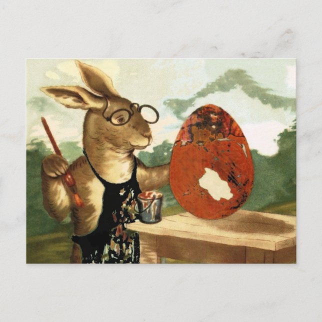 Vintages MR RABBIT-MALETTE Postkarte (Vorderseite)