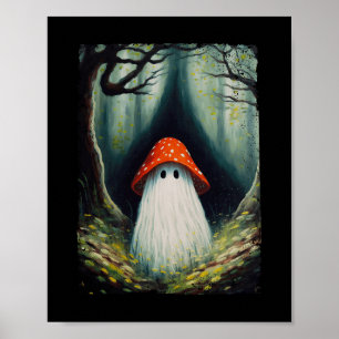 Vintages Mushroom-Ghost-Geist im Vorfeld Poster