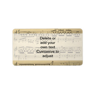 Vintages Musik-Blatt Adressaufkleber