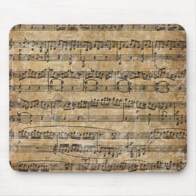 Vintages Musik-Blatt Mousepad (Vorne)