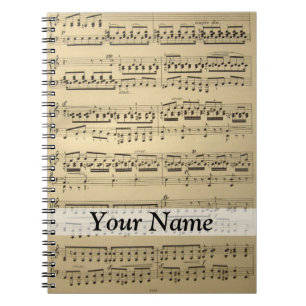 Vintages Musik-Blatt Notizblock