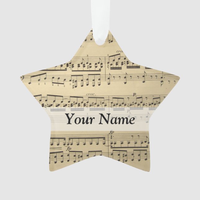 Vintages Musik-Blatt Ornament (Vorderseite)