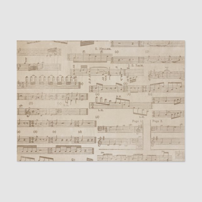 Vintages Musik-Blatt Seidenpapier (Vorderseite)