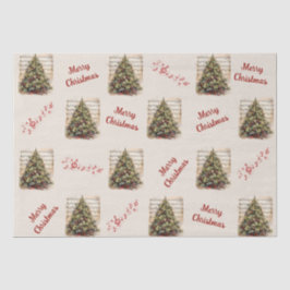 Vintages Musikalisches Weihnachtszettel Seidenpapier
