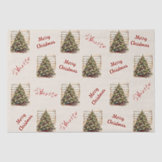 Vintages Musikalisches Weihnachtszettel Seidenpapier
