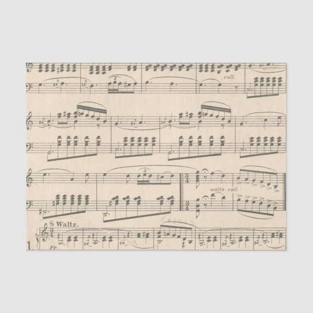 Vintages Musikblatt - Entpackung Seidenpapier (Vorderseite)