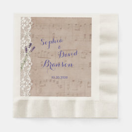 Vintages Musikblatt & Hochzeit Serviette