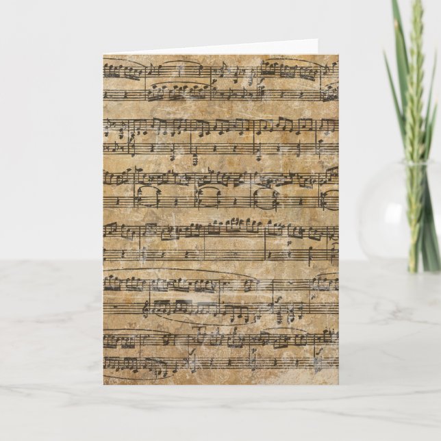 Vintages Musikblatt Karte (Vorderseite)