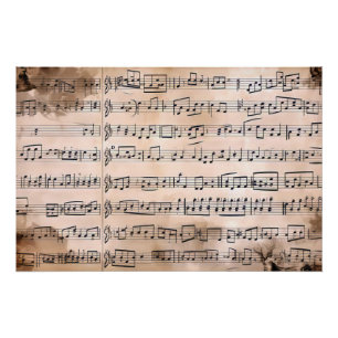 Vintages Musikblatt Poster