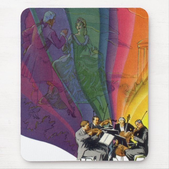 Vintages Musikrenbow, Viktorianisches Coupettanz Mousepad (Vorne)