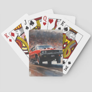 Vintages Muskelauto Spielkarten
