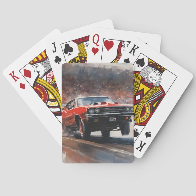 Vintages Muskelauto Spielkarten (Rückseite)