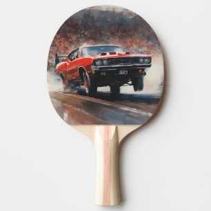 Vintages Muskelauto Tischtennis Schläger