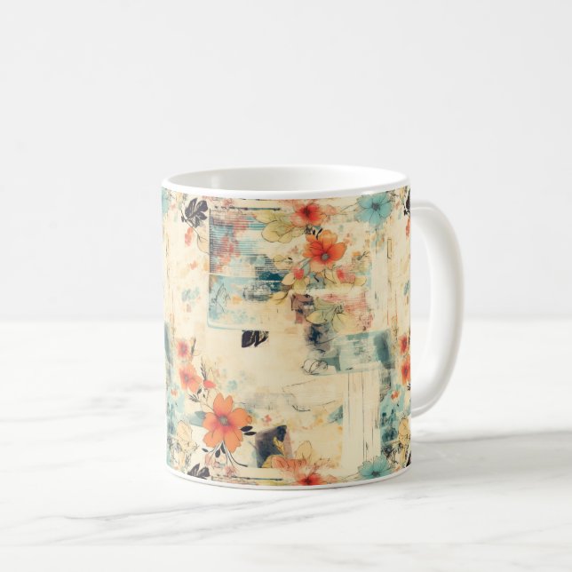 Vintages Muster (2) Kaffeetasse (VorderseiteRechts)