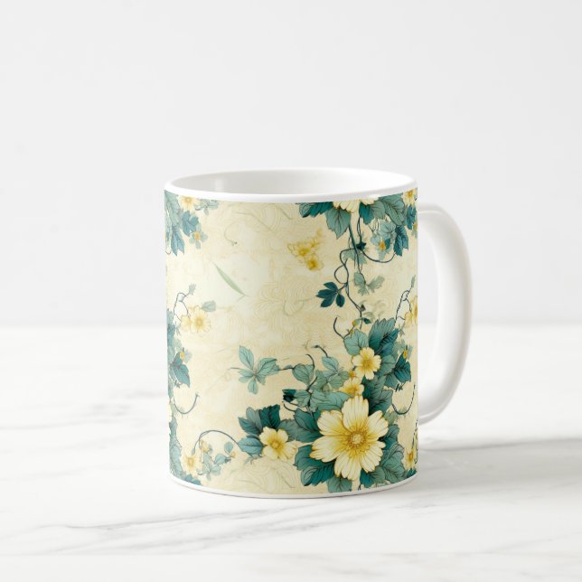 Vintages Muster (4) Kaffeetasse (VorderseiteRechts)