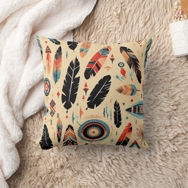 Vintages Muster amerikanischer Ethnic Art Kissen (Decke)