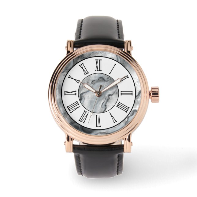 Vintages Muster Armbanduhr (Vorderseite)