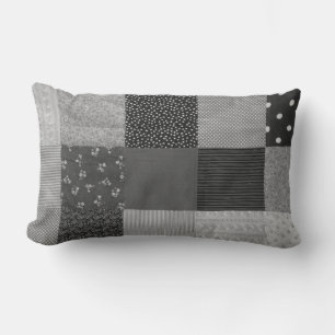 Vintages Muster aus Patchwork, schwarz und weiß Lendenkissen