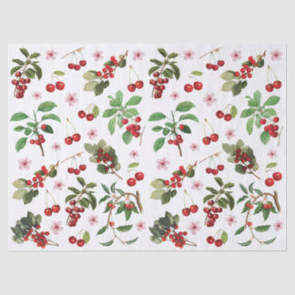 Vintages Muster der Cherries Collage Decoupage Seidenpapier