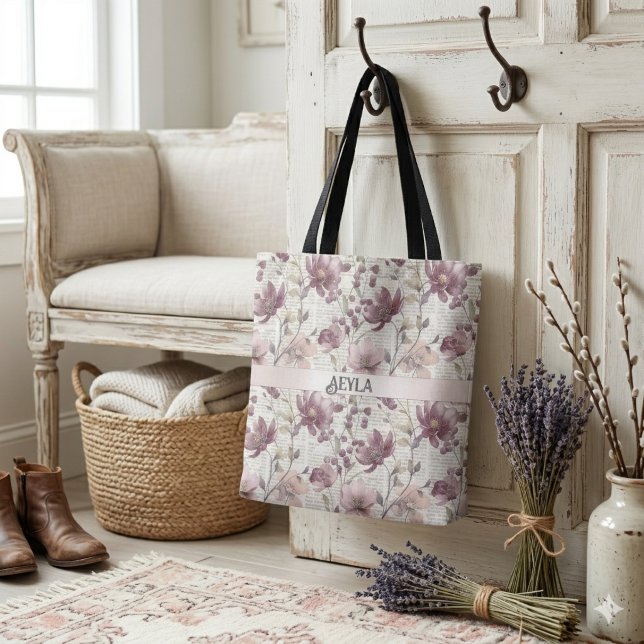 Vintages Muster der floralen Zeitung Tasche (Von Creator hochgeladen)