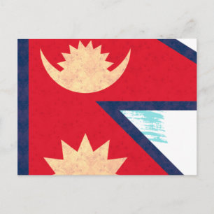 Vintages Muster der nepalesischen Flagge Postkarte