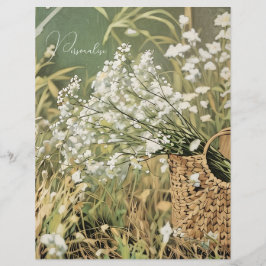 Vintages Muster der weißen Blume Blumenschrift