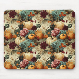 Vintages Muster des Erntedanks mit Blumenmuster (8 Mousepad