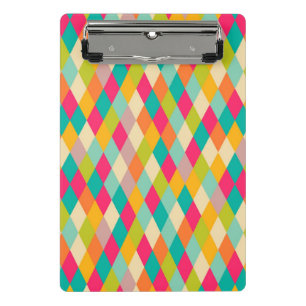 Vintages Muster des Harlekins Mini Klemmbrett