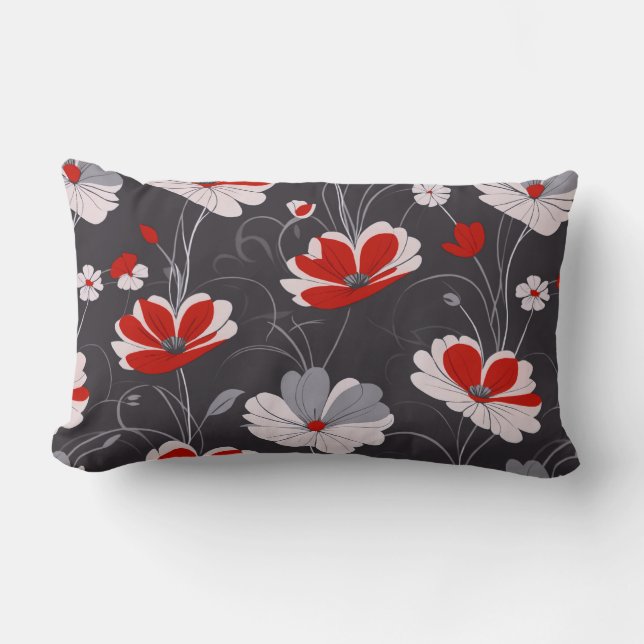 Vintages Muster, elegantes Blumendesign Lendenkissen (Vorderseite)