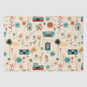 Vintages Muster für Blumen und Kamera (2) Seidenpapier