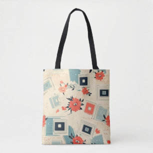 Vintages Muster für Blumen und Kameras (3) Tasche