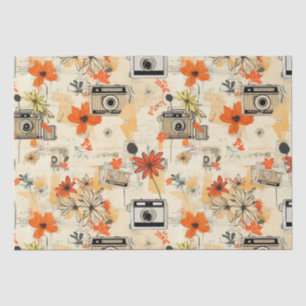 Vintages Muster für Blumen und Kameras (5) Seidenpapier