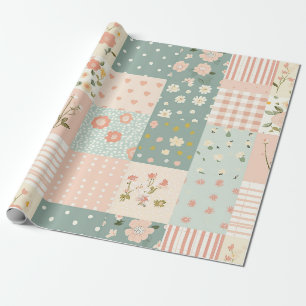 Vintages Muster für Blumenmuster - Pastell (6) Geschenkpapier