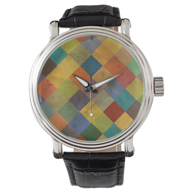 Vintages Muster. Geometrisch. Armbanduhr (Vorderseite)